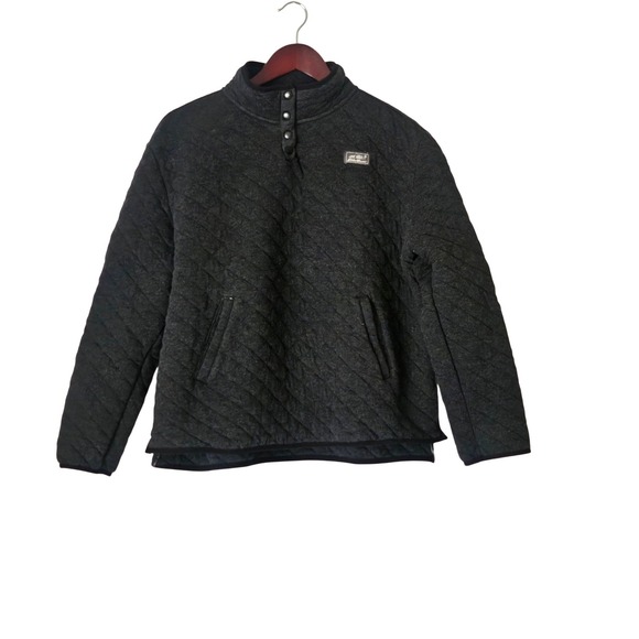 Eddie Bauer Tops - Eddie Bauer Charcoal Gray Quilted Snap Pullover Sweatshirt Sz XL  Cozy Gorpcore